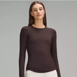 Lululemon Hold Tight Long-Sleeve Shirt Espresso Brand New